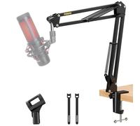 MAONO Brazo Micrófono, Ajustable suspensión micrófono, para podcastin, juegos, streaming y grabaciones, con abrazadera de mesa y adaptador de 3/8" a 5/8", Negro BA20
