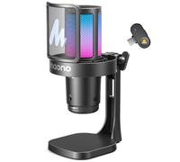 MAONO DGM20W Gaming micrófono Inalámbrico para PC, Micrófono USB y 2,4 GHz para Streaming con RGB, Cancelación de Ruido, Software, Tap-to-Mute y Monitorización en Tiempo Real para Twitch y Discord