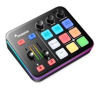 MAONO Mezclador de audio para juegos, interfaz de audio con preamplificador profesional, RGB, Bluetooth, alimentación fantasma de 48 V para transmisión en vivo, podcasting, creación de contenido,