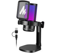 MAONO Microfono Gaming, USB Micrófono Condensador con Cancelación de Ruido para Streaming Podcast Studio, Compatible con PS5/PS4/Mac con Luces RGB Controlables, Botón de Silencio, Control de Ganancia