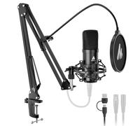 MAONO Microfono PC de Condensador USB/XLR con Kit, Audio de Estudio 192 kHz/24 bit, Plug & Play, Reducción de Ruido de 3 Niveles, 4 Presets, para Podcast, Streaming, Grabación y Canto, A04 Gen2