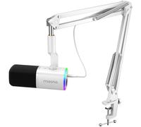 MAONO Micrófono XLR/USB para juegos para PC, micrófono dinámico de computadora para transmisión de podcasts, reducción de ruido, silencio, control de volumen, micrófono RGB para grabación vocal, voz
