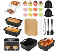 MAOOY 28 piezas accesorios para freidora de aire COSORI Dual Blaze 8,5 l, moldes de silicona reutilizables para freidora de aire, recipientes para AirFryer COSORI CAF-R901-AEU,sin BPA Lav. en