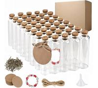 MAOOY 40 piezas de tubos de ensayo con corcho 20 ml, pequeños tubos de ensayo, pequeñas botellas de vidrio, viales, kit de tarros de especias para Navidad, boda, regalo de invitados, cumpleaños