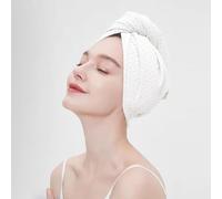 MAOPAOBEAUTY Toalla de pelo para mujer, pelo largo y grueso, turbante para la cabeza, 1 paquete, súper absorbente, secado del cabello, toallas de baño blancas para rizado, secado rápido, toallas con