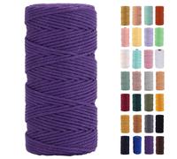 Maoqian profundo prpura macrame cable 3 mm x 109 yardas de algodn de color cable colorido cable de algodn de algodn de algodn suave para perchas