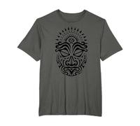 Maori Polinesiano tatuaje HAKA danza cara máscara cabeza Camiseta