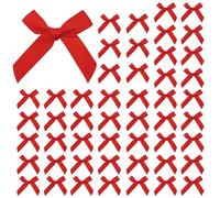 MAOSHYMS 50 Piezas Mini Fiocchi Di Natale Rossi, Piccoli Fiocchi Decorativi per Albero Di Natale, Confezioni Regalo, Biscotti, Caramelle, Matrimonio, Decorazioni Natalizie (B)