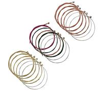 Maosifang Juego de 3 cuerdas de acero de repuesto para guitarra acústica (oro/oro rosa/multicolor)