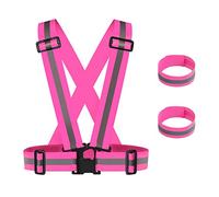 Maotrade 1 chaleco reflectante ajustable chaleco alta visibilidad trabajo elasticidad chaleco reflectante con 2 pulseras reflectantes aplica a hombre mujer running moto caza ciclismo