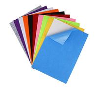 MaoXinTek 10 piezas 10 colores A4 Adhesivo Tejido de fieltro Volver Hojas adhesivas Autoadhesivas, duraderas y resistentes al agua para hacer arte de bricolaje, trajes caseros