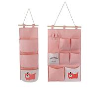 MaoXinTek Bolsa de Almacenamiento para Colgar en la Pared Creativa Plegable Tela de Lino de Algodón Organizadores para el Baño del Dormitorio 2 Piezas