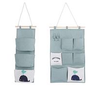 MaoXinTek Bolsa de Almacenamiento para Colgar en la Pared Creativa Plegable Tela de Lino de Algodón Organizadores para el Baño del Dormitorio 2 Piezas