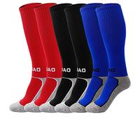 MaoXinTek Calcetines de Fútbol para Niños Compresión Deportes al Aire Libre de Medias de Soccer, Baloncesto, Lacrosse, Rugby, Hockey Atlético Socks Regalo para 8 a 12 Años Chicos, 3 Pares