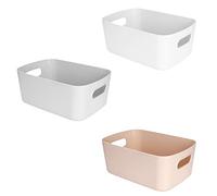 MaoXinTek Cesta de Almacenamiento de Despensa de Plástico, Organizador de Cesto, Cubo de Contenedores Pequeños de Almacenaje Multiuso para Cocina, Baño, Cosméticos (3 Unidades)