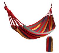 MaoXinTek Hamaca de Algodón para Jardín al Aire Libre Cama 1 Persona 190 x 80 cm Portátil de Lona con Cuerdas para Acampar Capacidad de 150 Kg Peso Ligera con Bolsa para Patio Trasero Playa