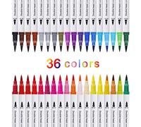 MaoXinTek Rotuladores Pincel, Plumas de Doble Punta Fina para Dibujar y Colorear, Brush Pen 36 Colores con Efectos Acuarela para Pintura de Caligrafía, Lettering, Manga, Comic