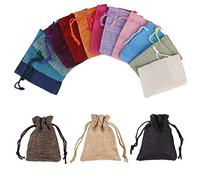 MaoXinTek Sacos de Yute con Cordón Bolsitas de Joyas, Multicolor 15 Piezas Arpillera Pequeña Bolsas de Regalo para Bodas, Fiestas, Bricolaje Manualidades, 9x7cm