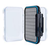 MaoXinTek Waterproof Fly Fishing Box, Two-sided Transparent Lid Plastic Lure Hook Tackle Box, Slit Foam Padded Portable Outdoor Storage Easy Grip(15 * 10 * 4.5cm)