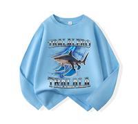 MAOXITCATY Camiseta de Manga Larga para niños, Top de Capa Base con Estampado de Dibujos Animados de Animales AI B-rainrot Italiano,Azul,120cm