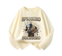 MAOXITCATY Camiseta de Manga Larga para niños, Top de Capa Base con Estampado de Dibujos Animados de Animales AI B-rainrot Italiano,Beige,110cm