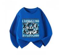 MAOXITCATY Camiseta de Manga Larga para niños, Top de Capa Base con Estampado de Dibujos Animados de Animales AI B-rainrot Italiano,Blue2,110cm