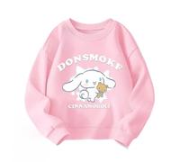 MAOXITCATY Sudadera de Cuello Redondo con Estampado de caricaturas para niñas, Sudadera Adorable de Perro de Orejas Grandes con Mangas largas,Rosado,160cm