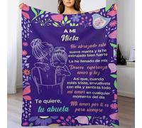 MAOYONG Manta Cálida para Nieta con Mensaje de Abuela - Cobija Decorativa y Afectiva, Suavidad Superior, Morada con Diseño Floral - Regalo con Amor Eterno (180 x 200 cm)