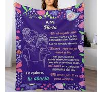 MAOYONG Manta Cálida para Nieta con Mensaje de Abuela - Cobija Decorativa y Afectiva, Suavidad Superior, Morada con Diseño Floral - Regalo con Amor Eterno (150 x 200 cm)