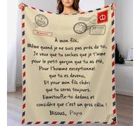 MAOYONG - Manta de Cuadros Personalizada, Suave para mi Hija, mi Hijo, Suave y cálido Invierno, Cubierta de Mensajes, Letra Francesa, animar y amar