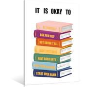 Maozehuxi Póster de pared en lienzo con texto en inglés "It's Okay to Not be Okay", arte motivacional para niños, citas para aula, arte educativo para pared, Be Yourself, decoración de pared de sala
