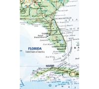 Map of Florida Journal: Hardcover, 6 x 9 Inches, 180 Pages, Blank Lined Notebook, Matte Finish. Travel Adventure, United States, Geography Maps Journal