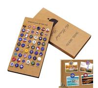 Map Pins, Push Pin Cork Board, 0.39 Inches 51 Pieces State Flags Decorative Nails & Lightweight Build, Portable Design for Christmas, Kitchen, Home, Classroom, Travel, Geography, and Patriotism