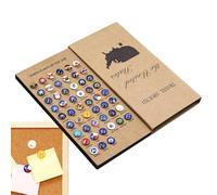 Map Pins, Push Pin, State Flag Design, 18x9 Cm 7.08 in X 3.54 Inches Decorative Nail Set, Portable Storage Box for Cork Board, Kitchen, Classroom, Home, Christmas Use Metal with Adhesive Tip