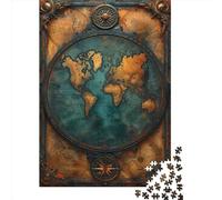 Mapa 500 Piezas Puzzle Adultos Mapaa de Steam Punk Decoración del Hogar De Primera Calidad Y Rompecabezas Art Collection Puzzle Fantasy Multicolor 500pcs (52x38cm)