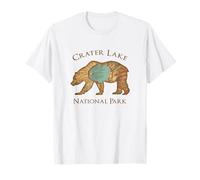 Mapa aéreo vintage del oso grizzly del parque nacional del lago del cr Camiseta