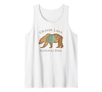Mapa aéreo vintage del oso grizzly del parque nacional del lago del cr Camiseta sin Mangas