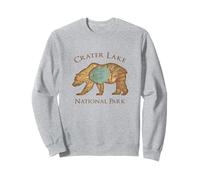 Mapa aéreo vintage del oso grizzly del parque nacional del lago del cr Sudadera