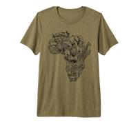 Mapa Africano Animales Safari Continente Camiseta Premium