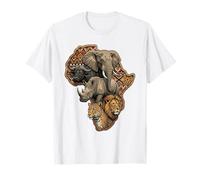 Mapa Africano de los Cinco Grandes Animales Silvestres Elefante León Camiseta