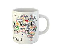 Mapa Australiano De Australia Casa De La Cultura De Sídney Ópera Tazón Cerámica Tazas De Regalo Graciosa Tazas Té Regalos Divertidos Para Colegas Novios Trabajo 330Ml