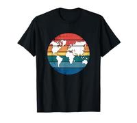 Mapa Colorido Tierra Países Continente Geografía Mapamundi Camiseta