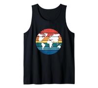 Mapa Colorido Tierra Países Continente Geografía Mapamundi Camiseta sin Mangas