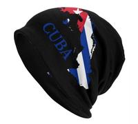 Mapa cubano personalizado Cuba, bandera, calaveras, gorros, gorros unisex de punto de invierno, gorro de tejido de invierno para mujeres, gorros de moda para adultos, gorra de esquí para exteriores