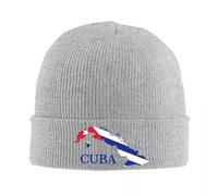 Mapa Cubano Personalizado Cuba Bandera Skullies Gorros Gorros Moda Invierno Cálida Mujeres Hombres Tejiendo Gorro Unisex Adulto Gorro Sombrero
