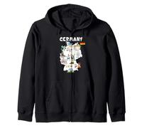 Mapa de Alemania Camiseta Bandera Oktoberfest Sudadera con Capucha