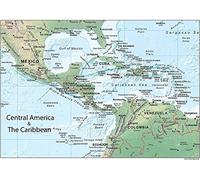 Mapa de América Central y el Caribe sobre papel plastificado - 61 x 43,2 cm