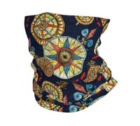 Mapa De Aventuras con Brújula Náutica Azul Hombre Mujer Calentador De Cuello Elástica Braga De Cuello Multifuncional Bandana para Invierno Esquí Aire Libre Ciclismo