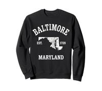 Mapa de Baltimore Maryland 1729 Pride Sudadera