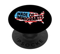 Mapa de bandera de Estados Unidos Inmigrantes Inmigrantes América Anti Racismo PopSockets PopGrip Adhesivo